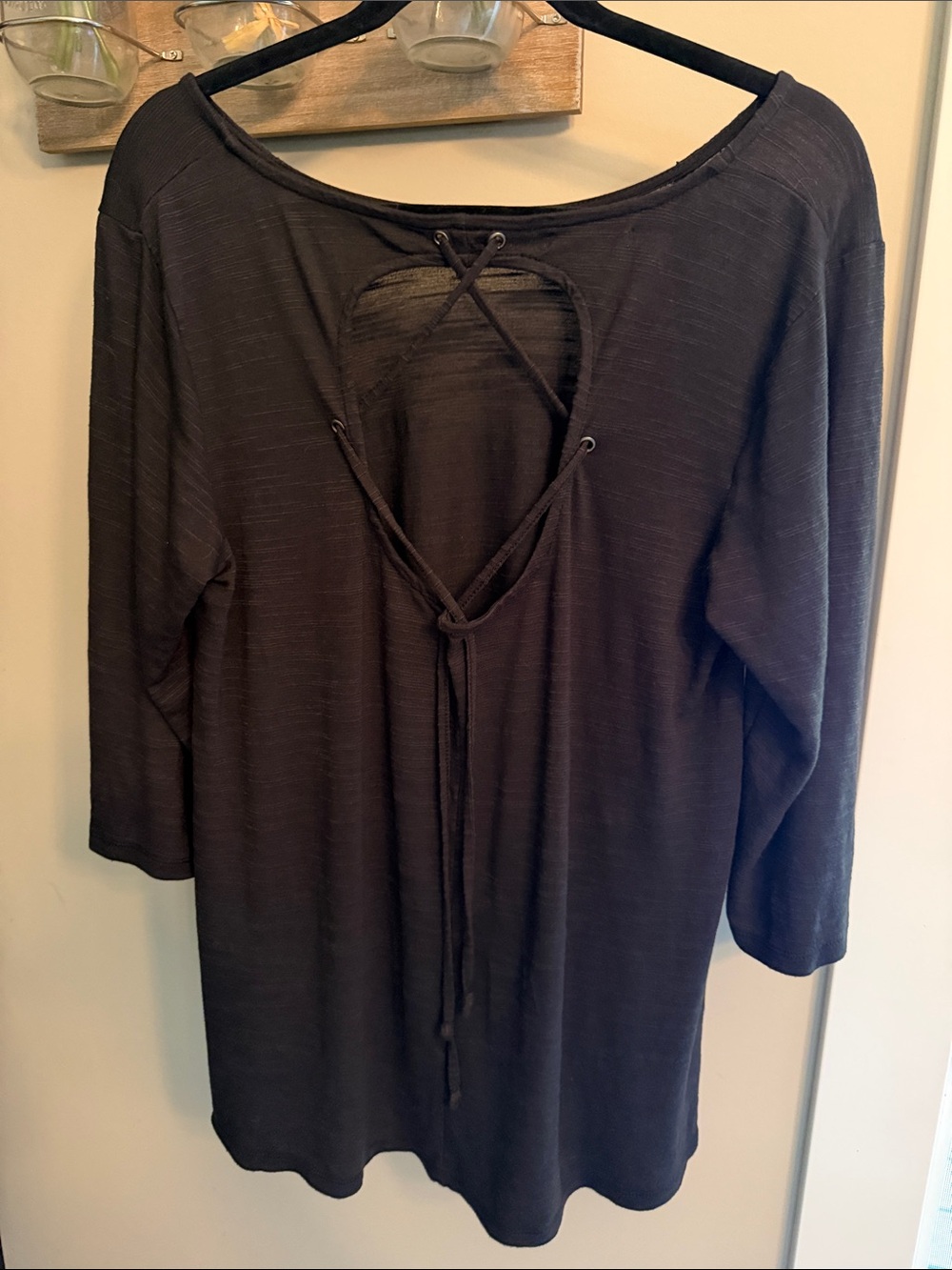 Maurices Black Lightweight Slub Knit Tunic Top - Picture 2 of 7